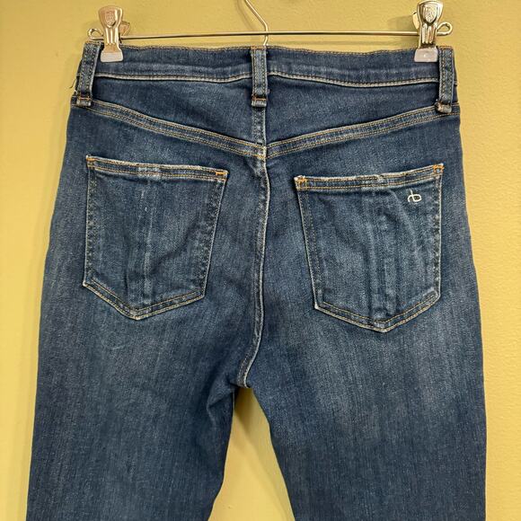 Rag & Bone Jeans Women 26 Blue Medium Wash High Rise Ankle Skinny Raw Hem - Picture 7 of 15